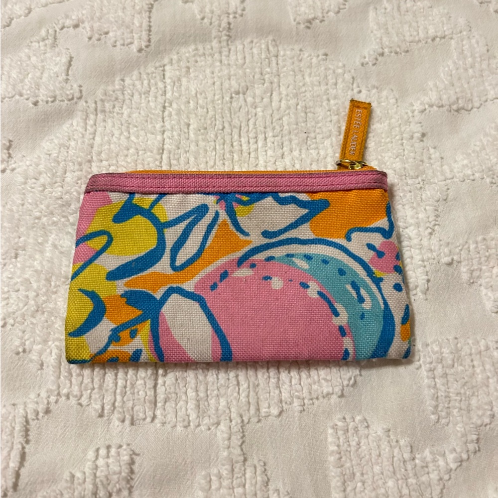 Lilly Pulitzer for Estée Lauder Coin/Card Pouch, Zip Wallet, Small Cosmetic Bag